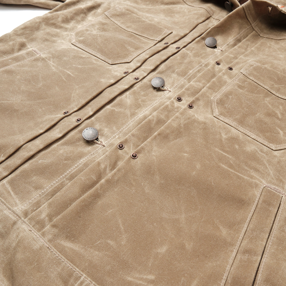 Riders Jacket Waxed Canvas Tobacco - Brown Interior