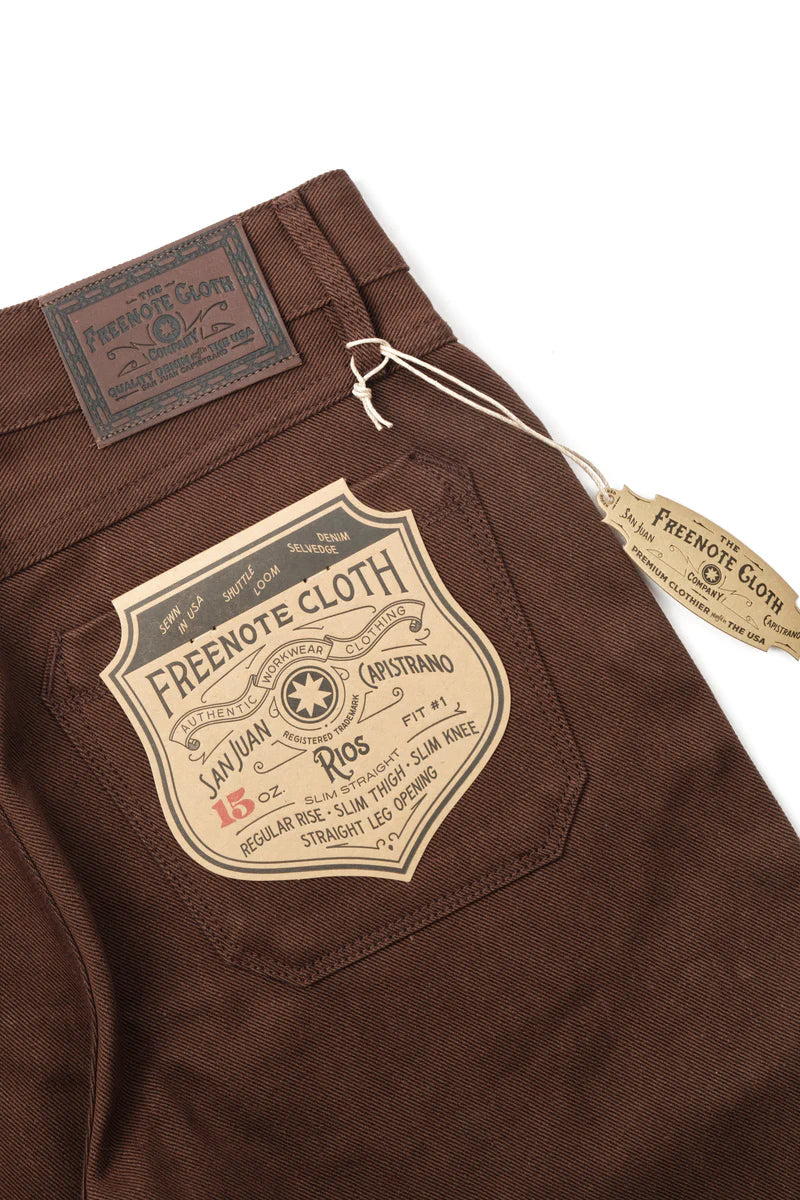 RIOS 15 OUNCE DARK BROWN DENIM