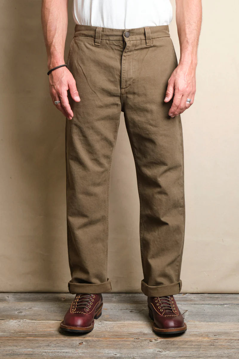 DECK PANT 14 OUNCE SLUB ARMY GREEN