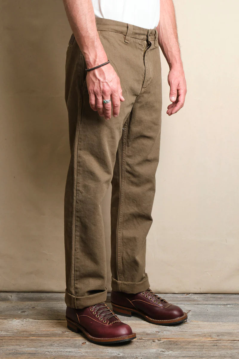 DECK PANT 14 OUNCE SLUB ARMY GREEN