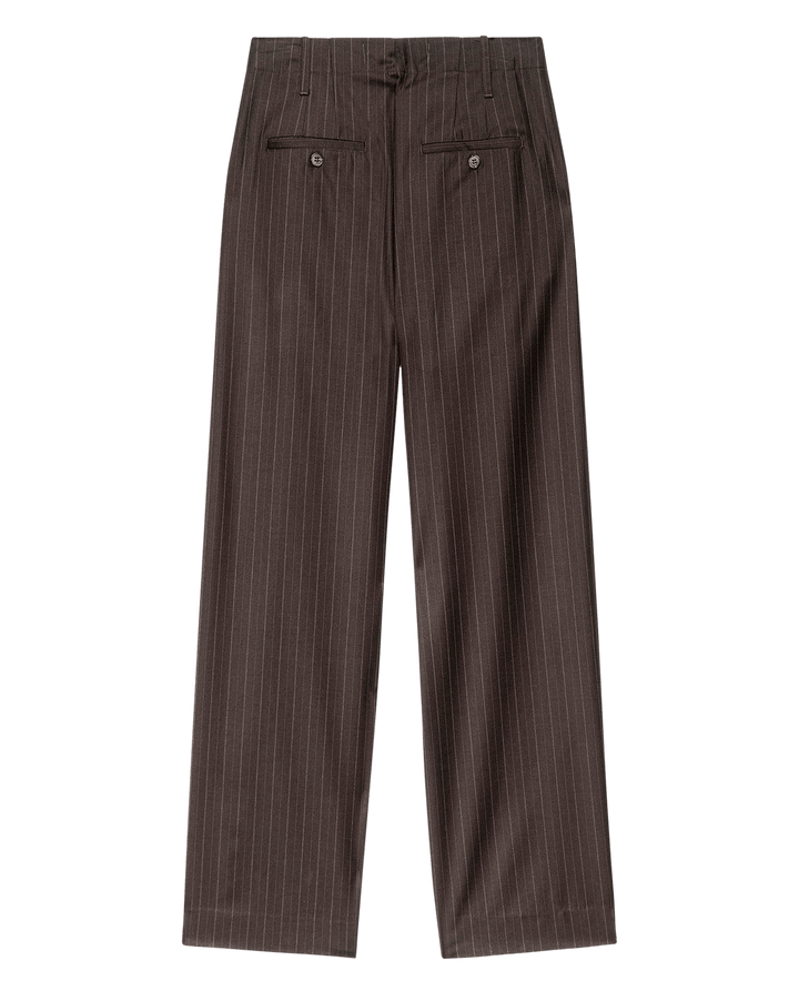 The Menswear Trouser. Chocolate Stripe.