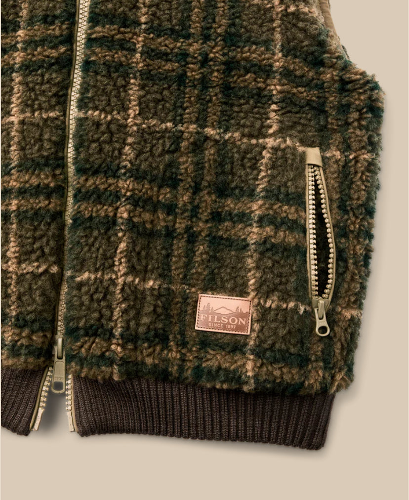 Women's Reversible Woolly Fleece Vest - Tan