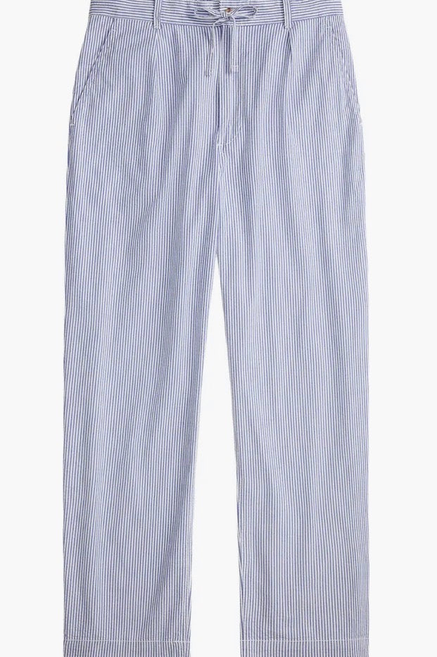 Prepster Easy Pant-Blue and White Seersucker