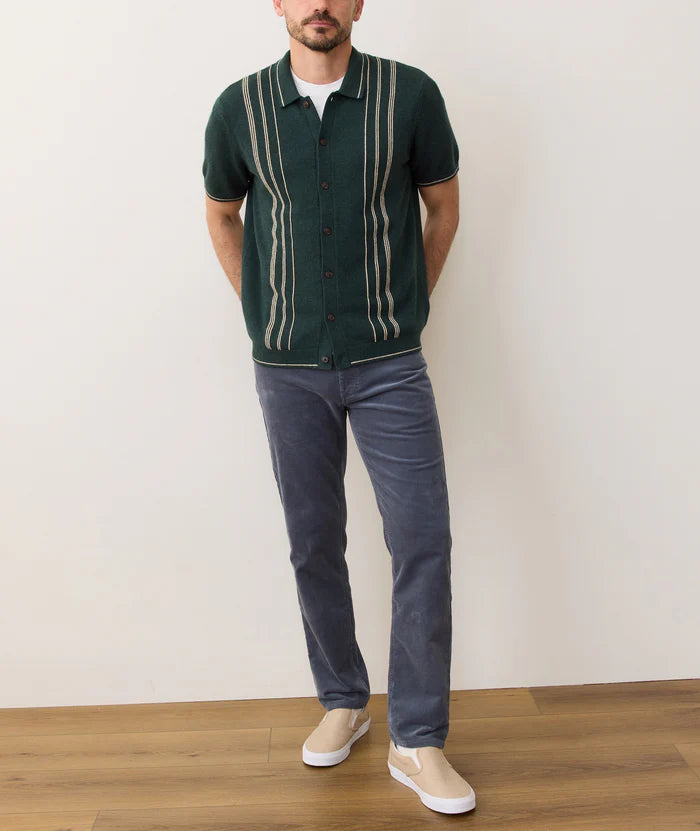 Barry Sweater Button Down - Green Gables/Cream