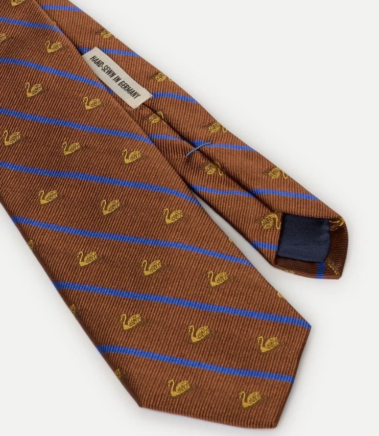 Silk Tie – Swan Drift - Teak