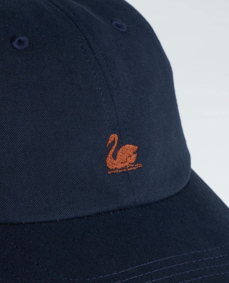 Swan Logo Cotton Twill Cap-Night Blue