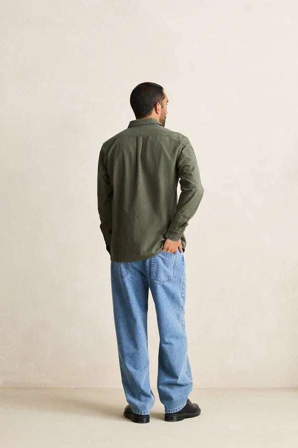 Classic Linen Ls Shirt - Forest Green