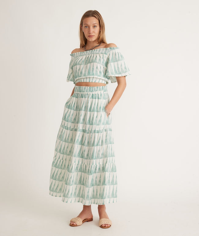 Corinne Maxi Skirt in Geo Triangle