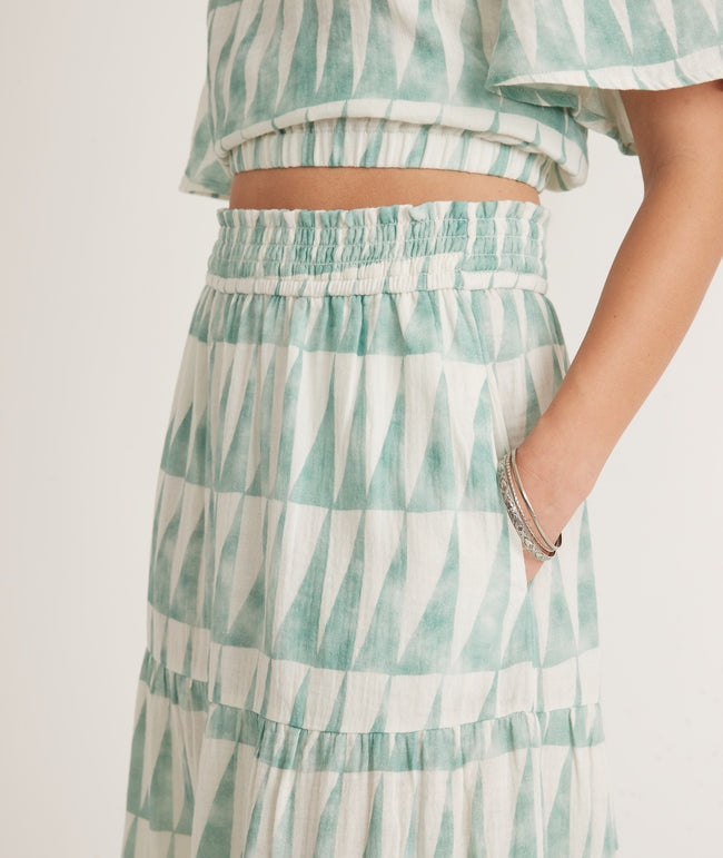Corinne Maxi Skirt in Geo Triangle