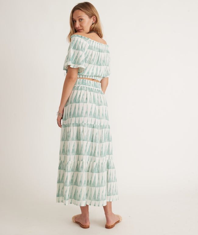 Corinne Maxi Skirt in Geo Triangle