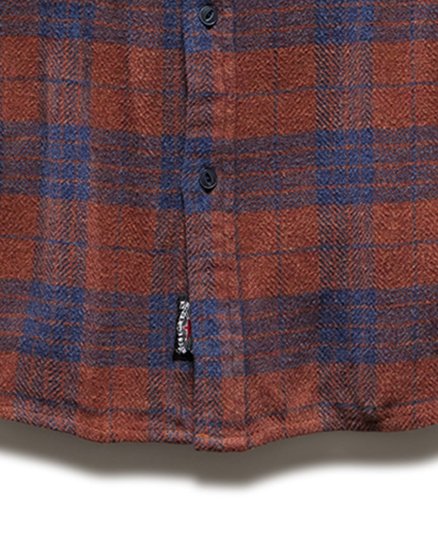 RYE VINTAGE WASHED FLANNEL SHIRT - RUST/NAVY