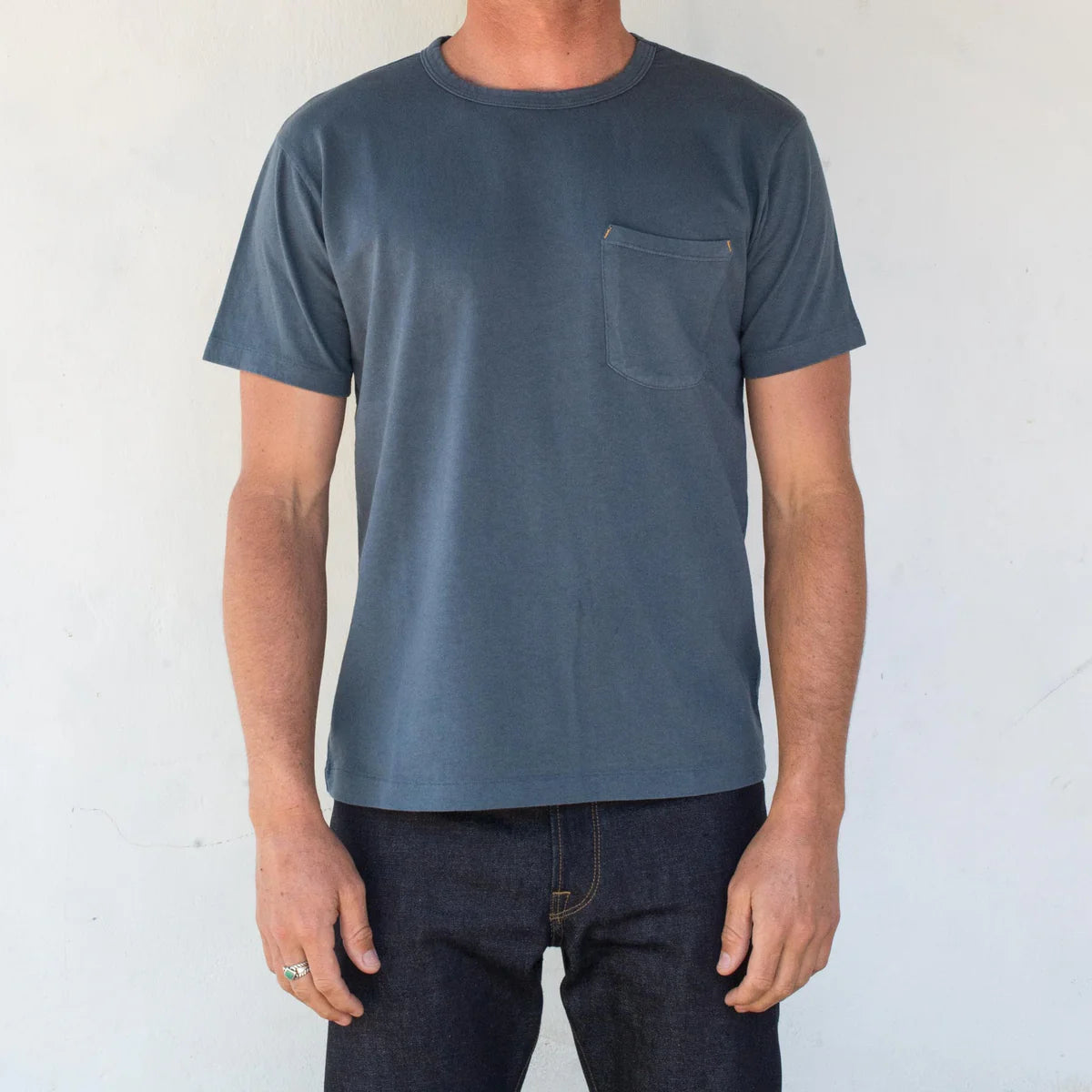 9 OUNCE POCKET T-SHIRT - FADED BLUE