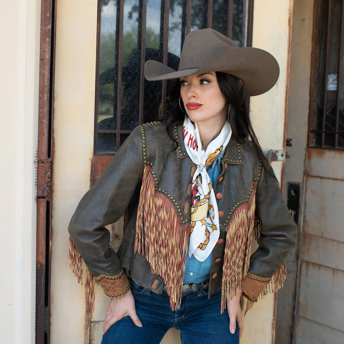 ALWAYS SADDLE YOUR OWN HORSE - LONG TALL SCARF - Off White
