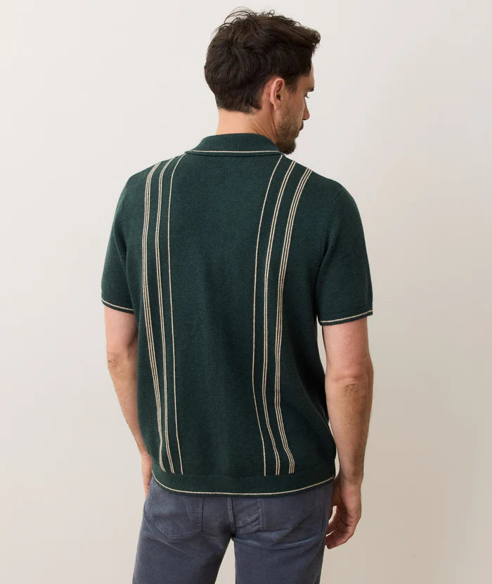 Barry Sweater Button Down - Green Gables/Cream
