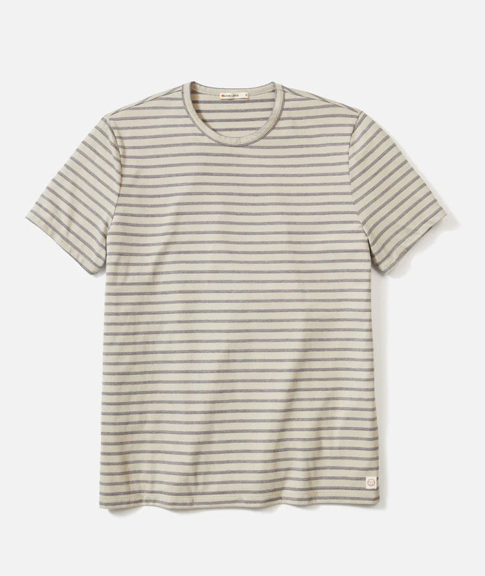 Signature Jacquard Crew Tee - Abbey Stone/India Ink