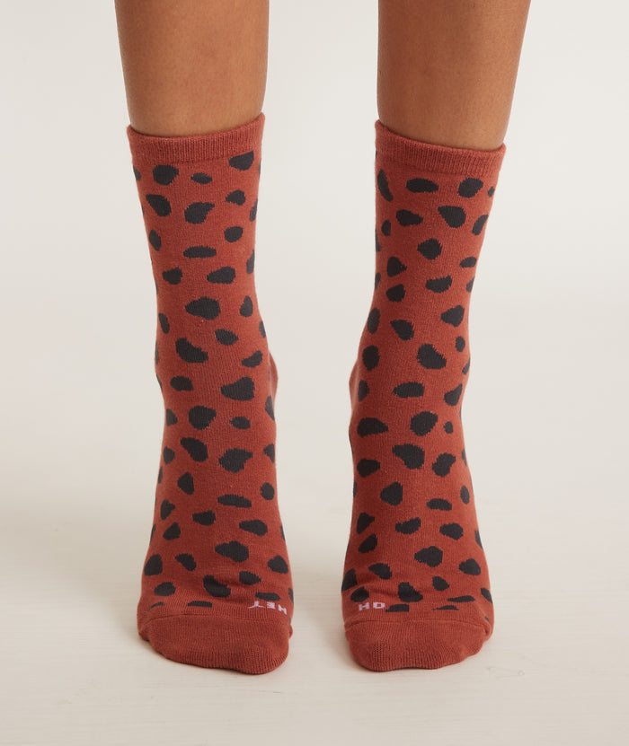 Hi-Ankle Crew Sock in Cheetah