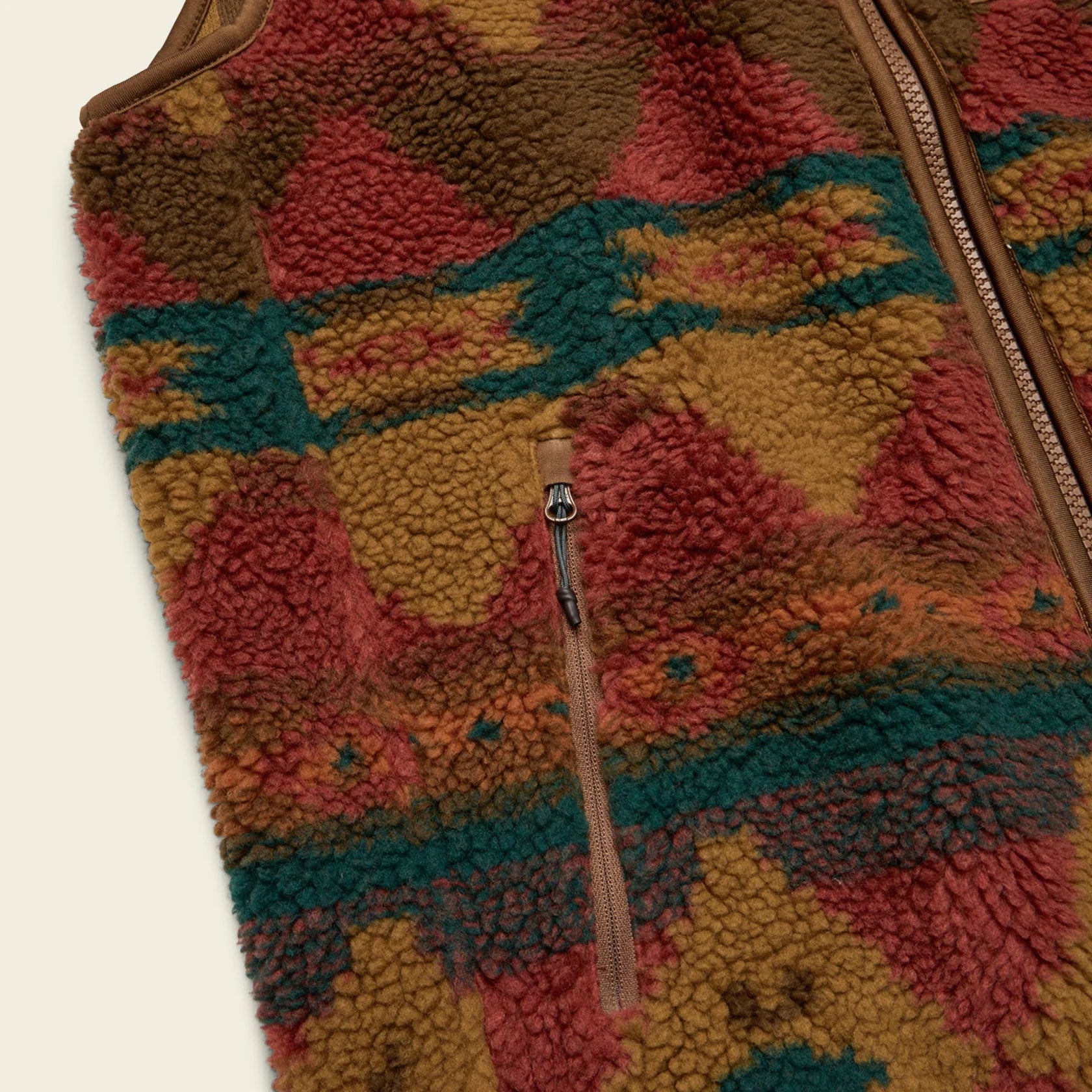 Chisos Fleece Vest - Mitla Motifs : Russet