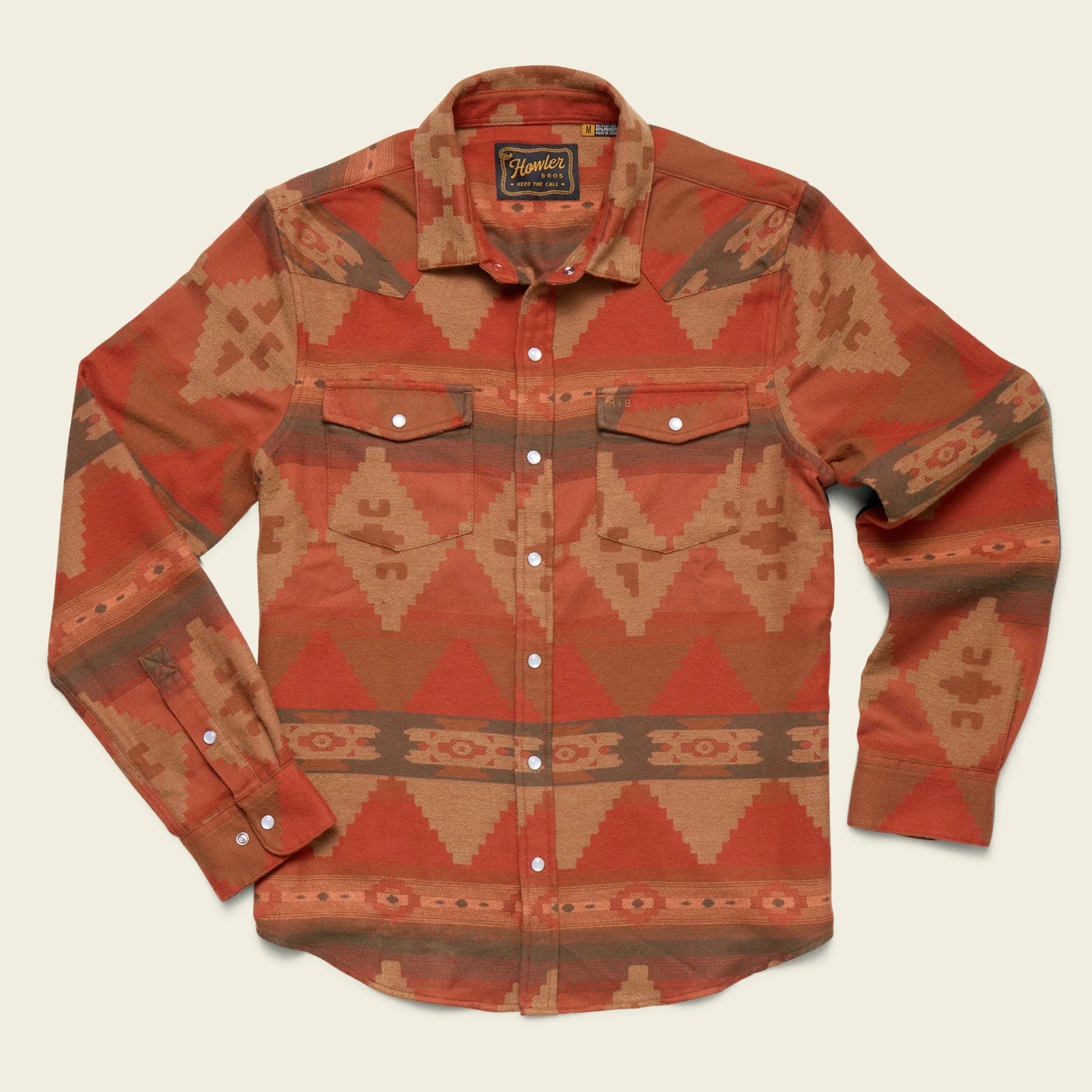 Sheridan Flannel - Mitla Motifs : Terracotta