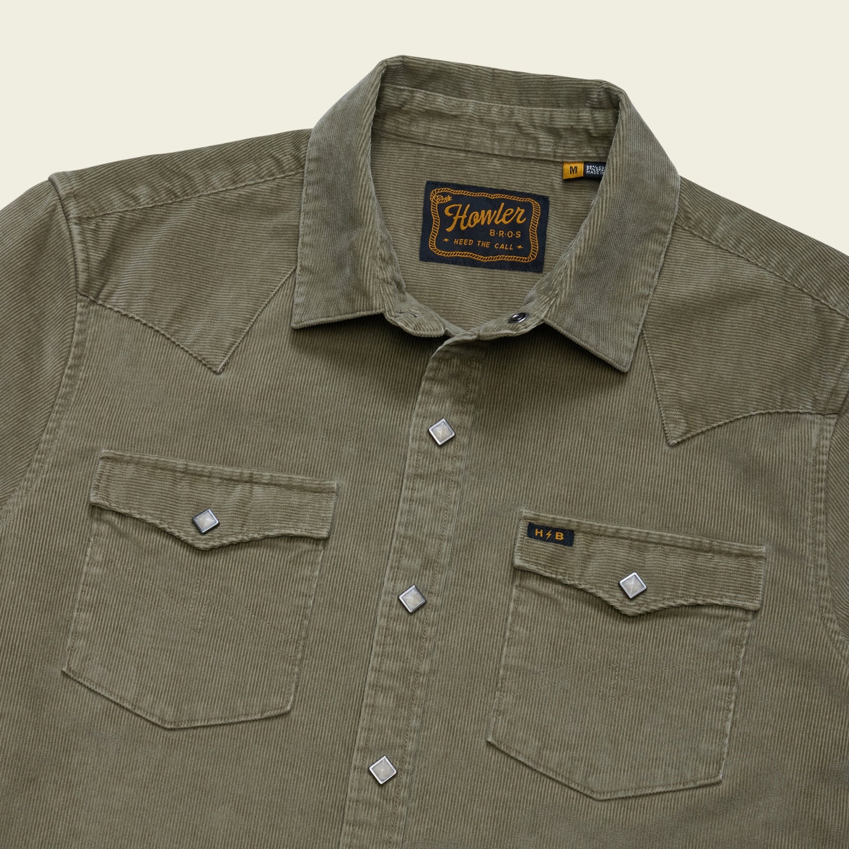 Banning Corduroy Snapshirt - Aloe