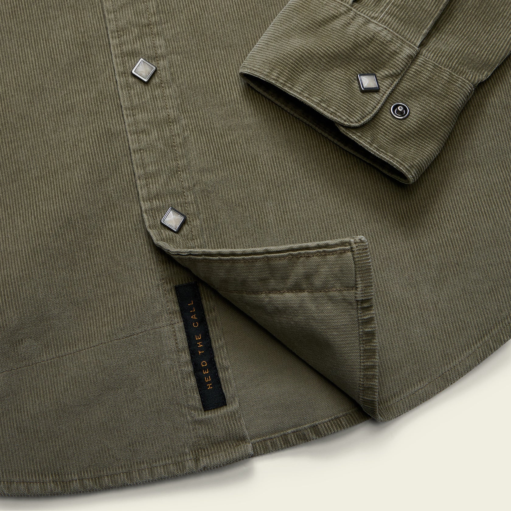 Banning Corduroy Snapshirt - Aloe