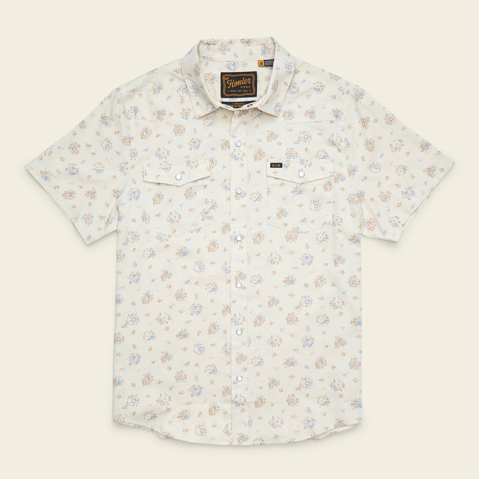 H Bar B Snapshirt - Bouquets : Beige