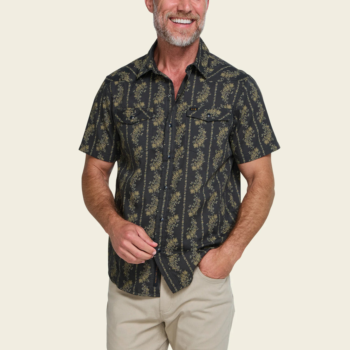 H Bar B Snapshirt - Grampa’s Curtains : Antique Black