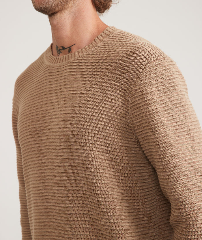 Garment Dye Crew Sweater in Toasted Coconut