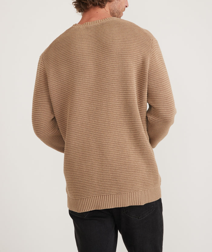 Garment Dye Crew Sweater in Toasted Coconut