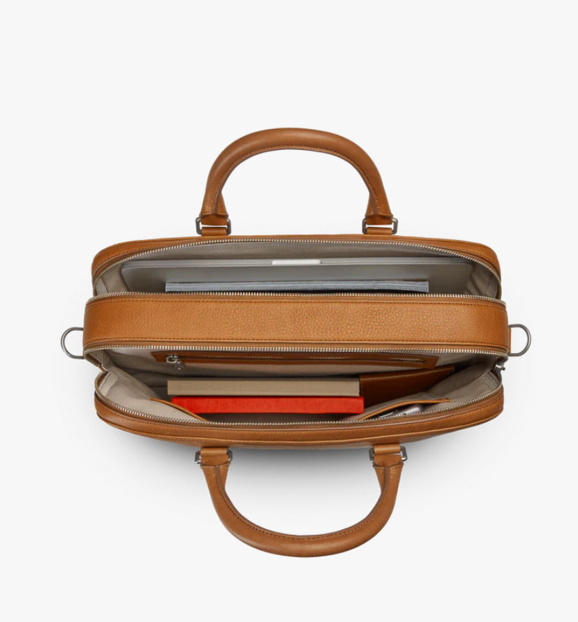 Double Zip Briefcase-Tan