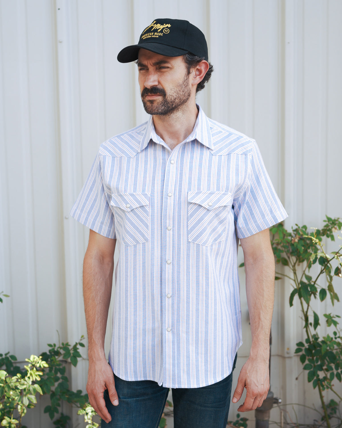 Oxford Blue Red Stripe