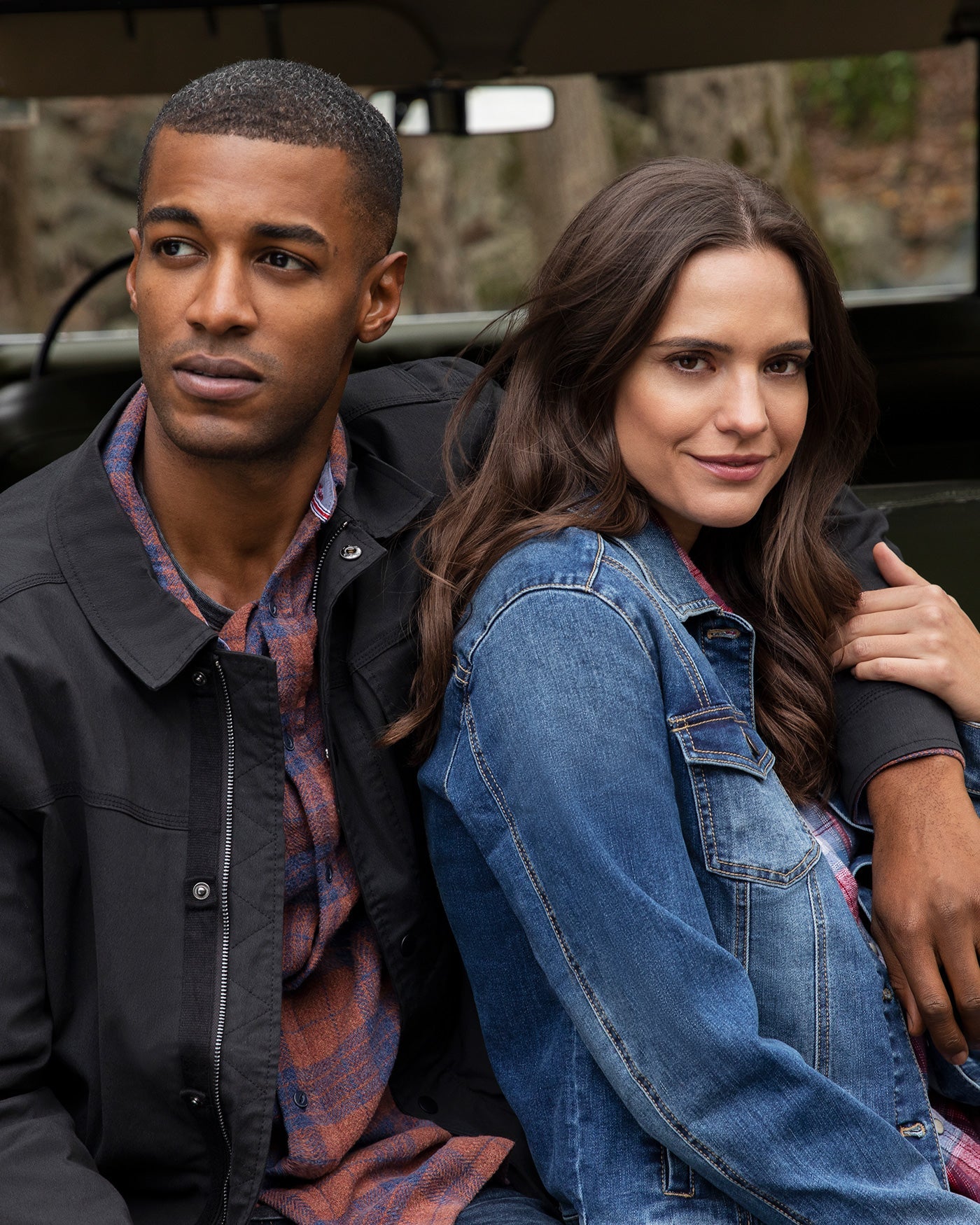 RYE VINTAGE WASHED FLANNEL SHIRT - RUST/NAVY