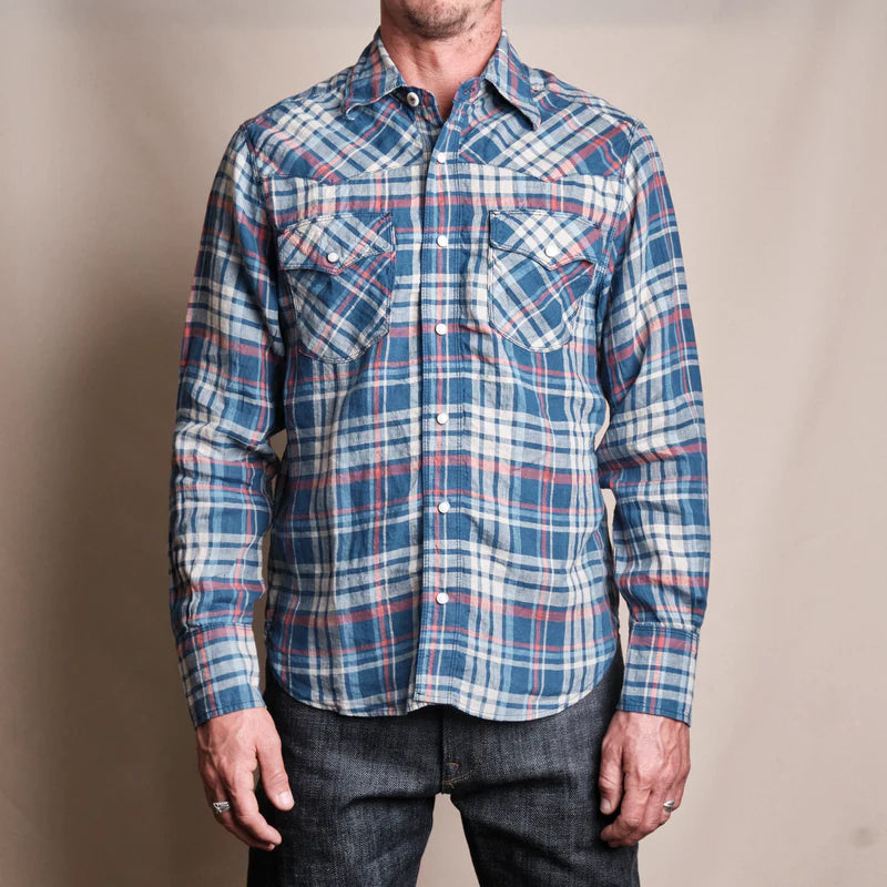 WESTERN SCOUT KINGFISHER BLUE PLAID