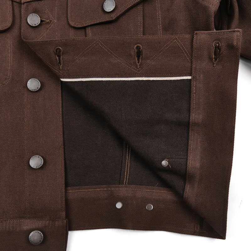 High Low 15 Ounce Dark Brown Denim Jacket