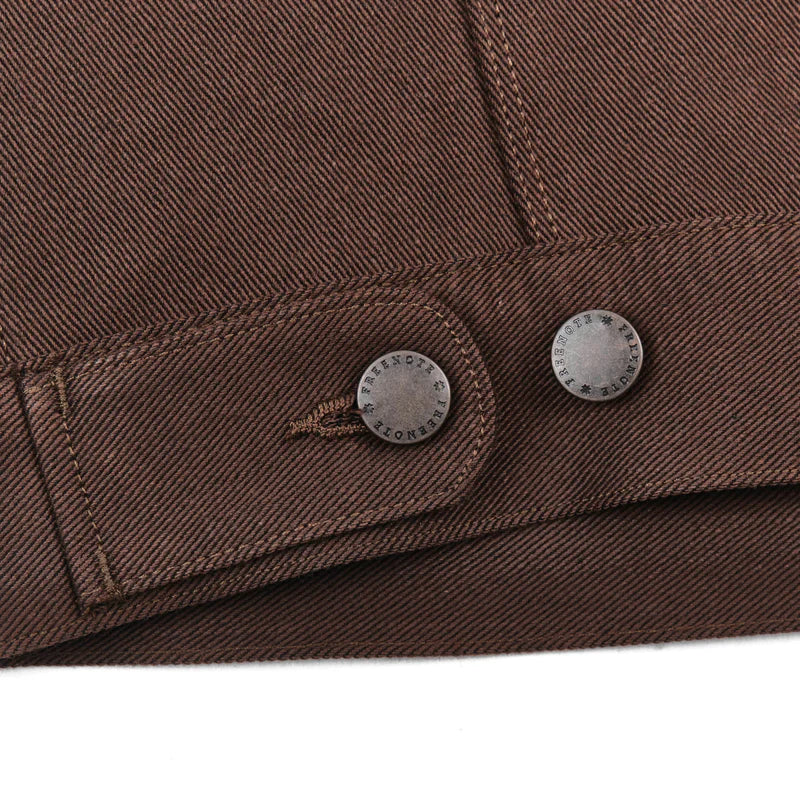 High Low 15 Ounce Dark Brown Denim Jacket