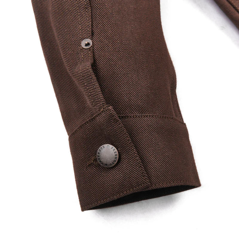 High Low 15 Ounce Dark Brown Denim Jacket
