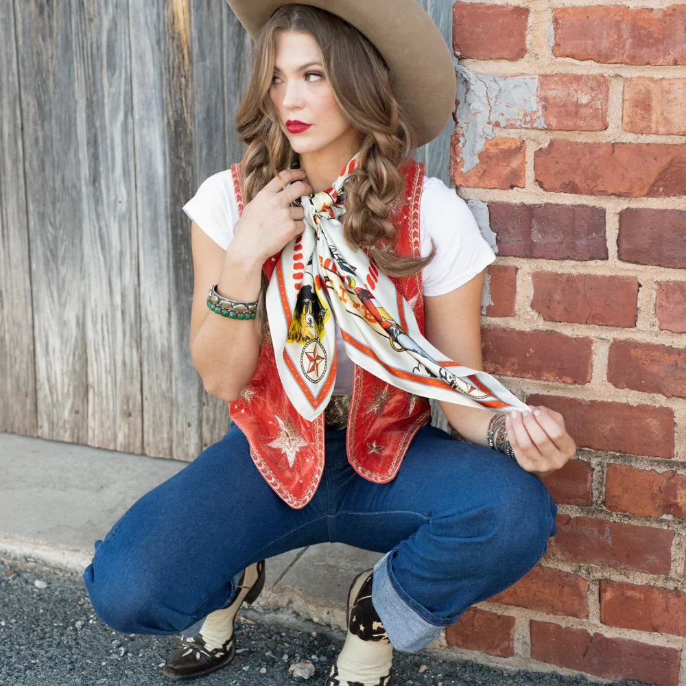 STAR OF THE WEST - LONG TALL SCARF - Bone