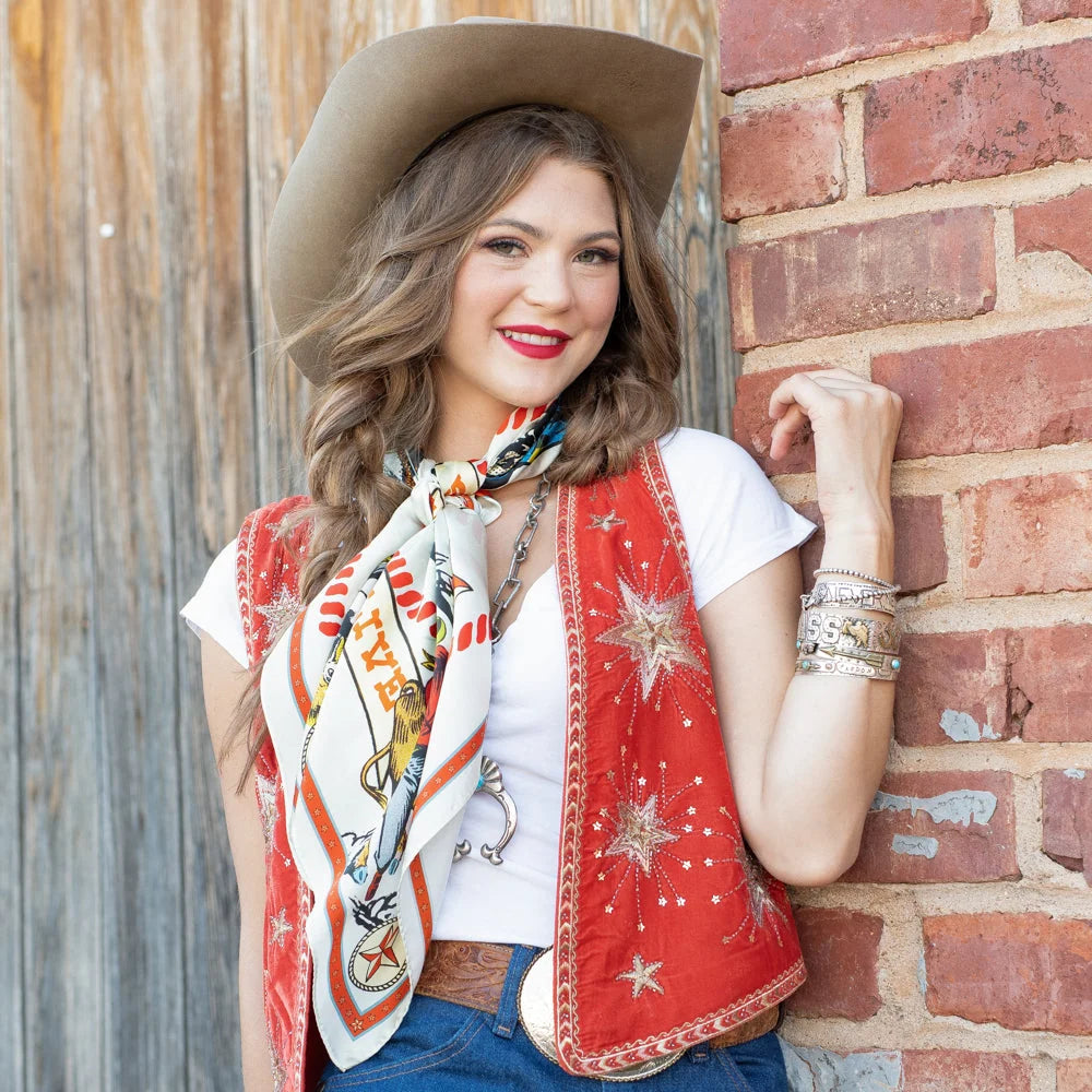 STAR OF THE WEST - LONG TALL SCARF - Bone