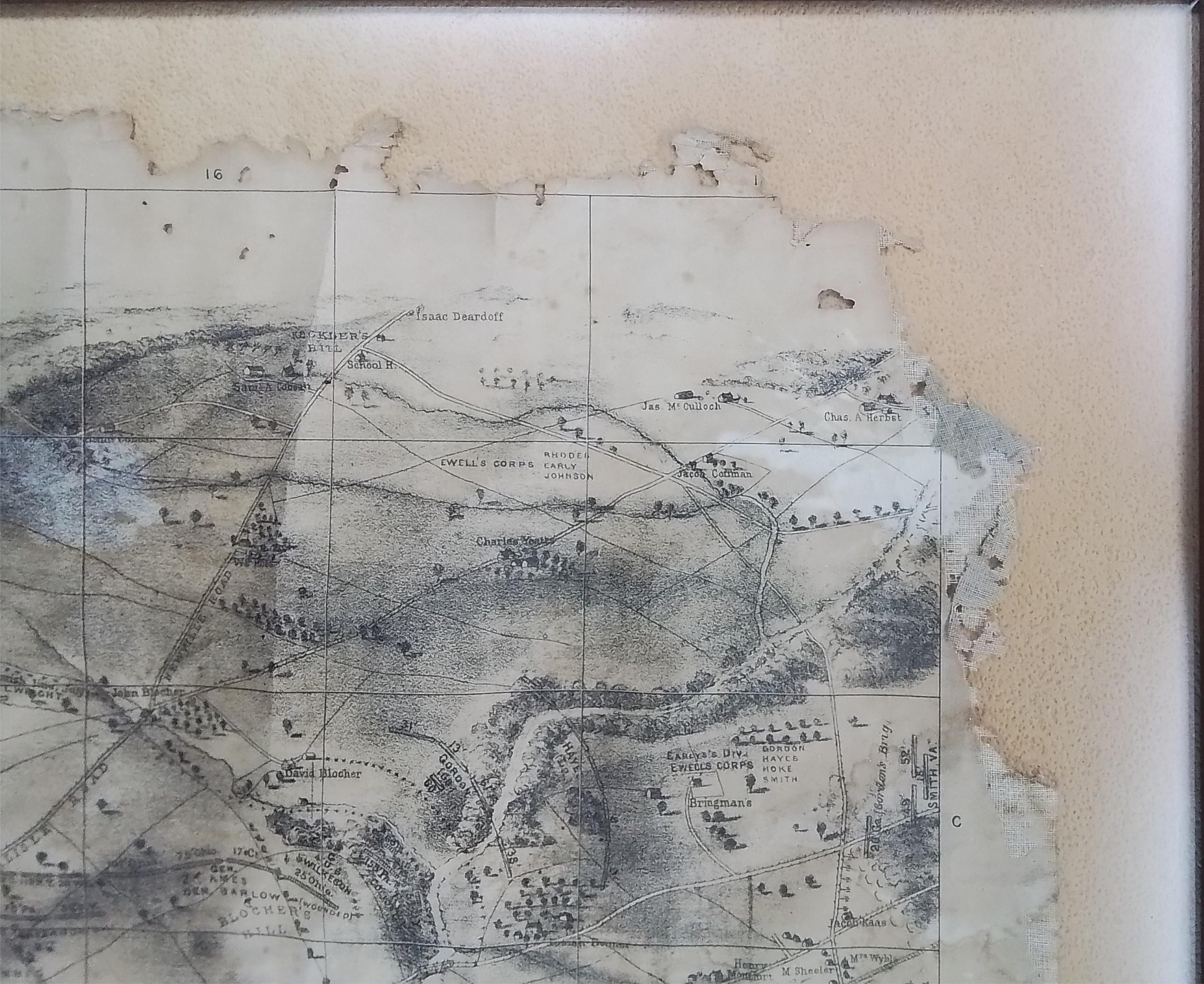 Bachelder 1863 Gettysburg Battlefield Map