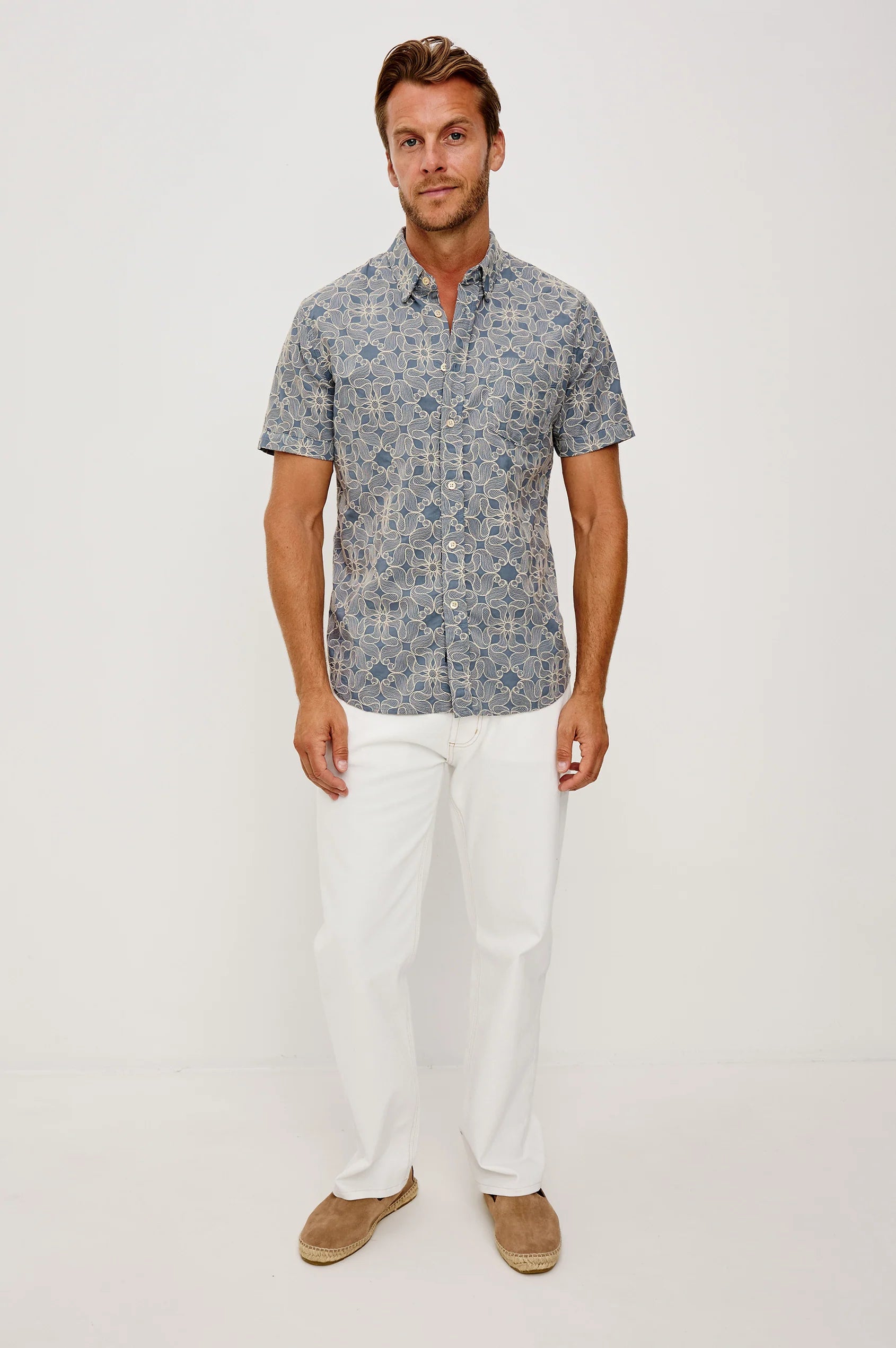Hale Shirt - Whirling Daisy Steel