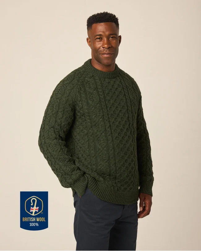 Hudson Aran Jumper - Olive