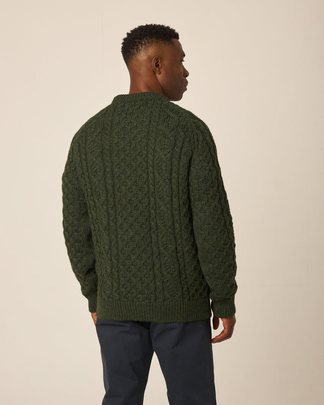 Hudson Aran Jumper - Olive