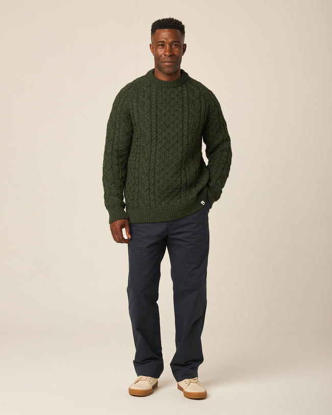 Hudson Aran Jumper - Olive