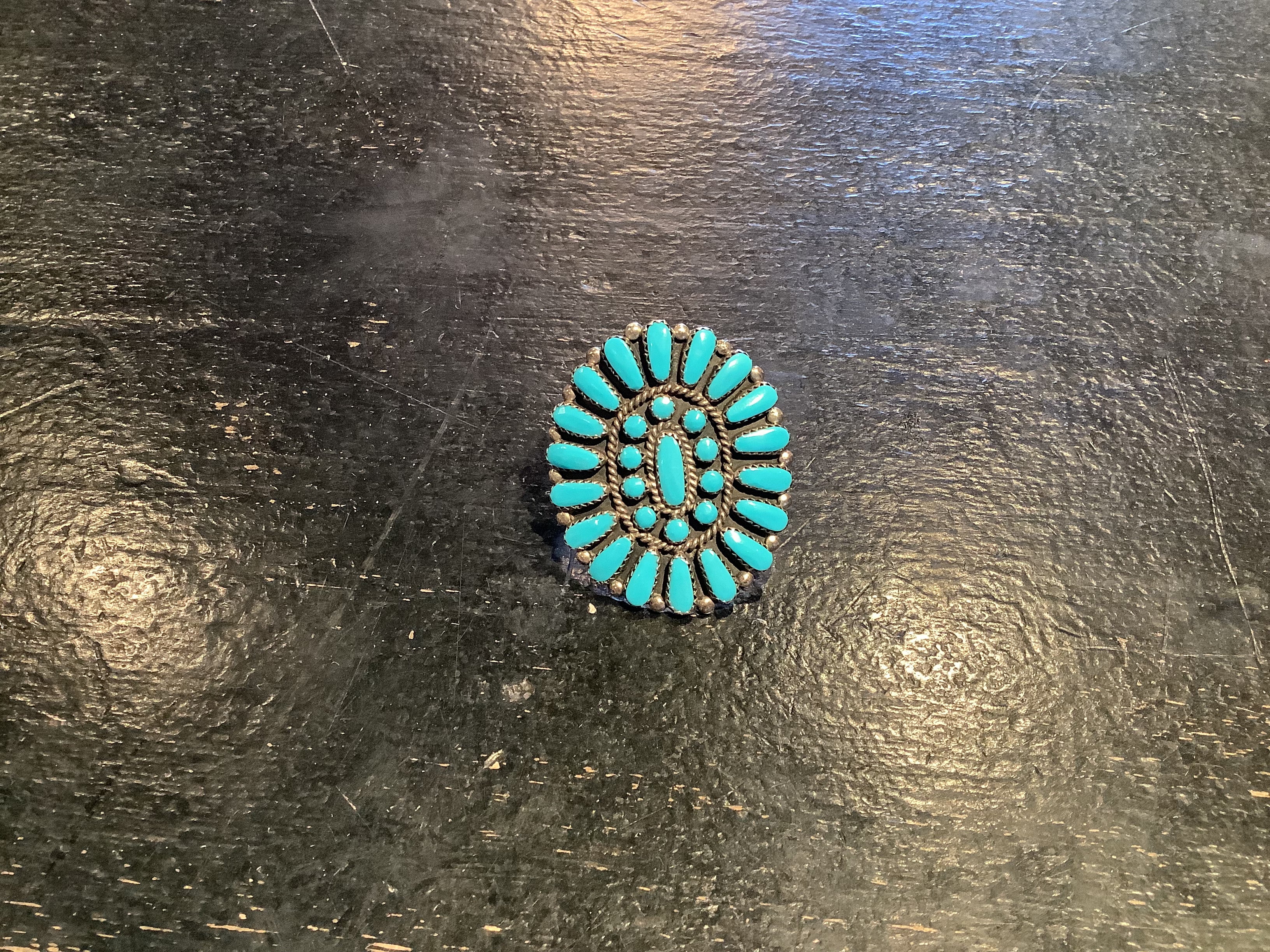 Zuni Petit Point Turquoise Ring