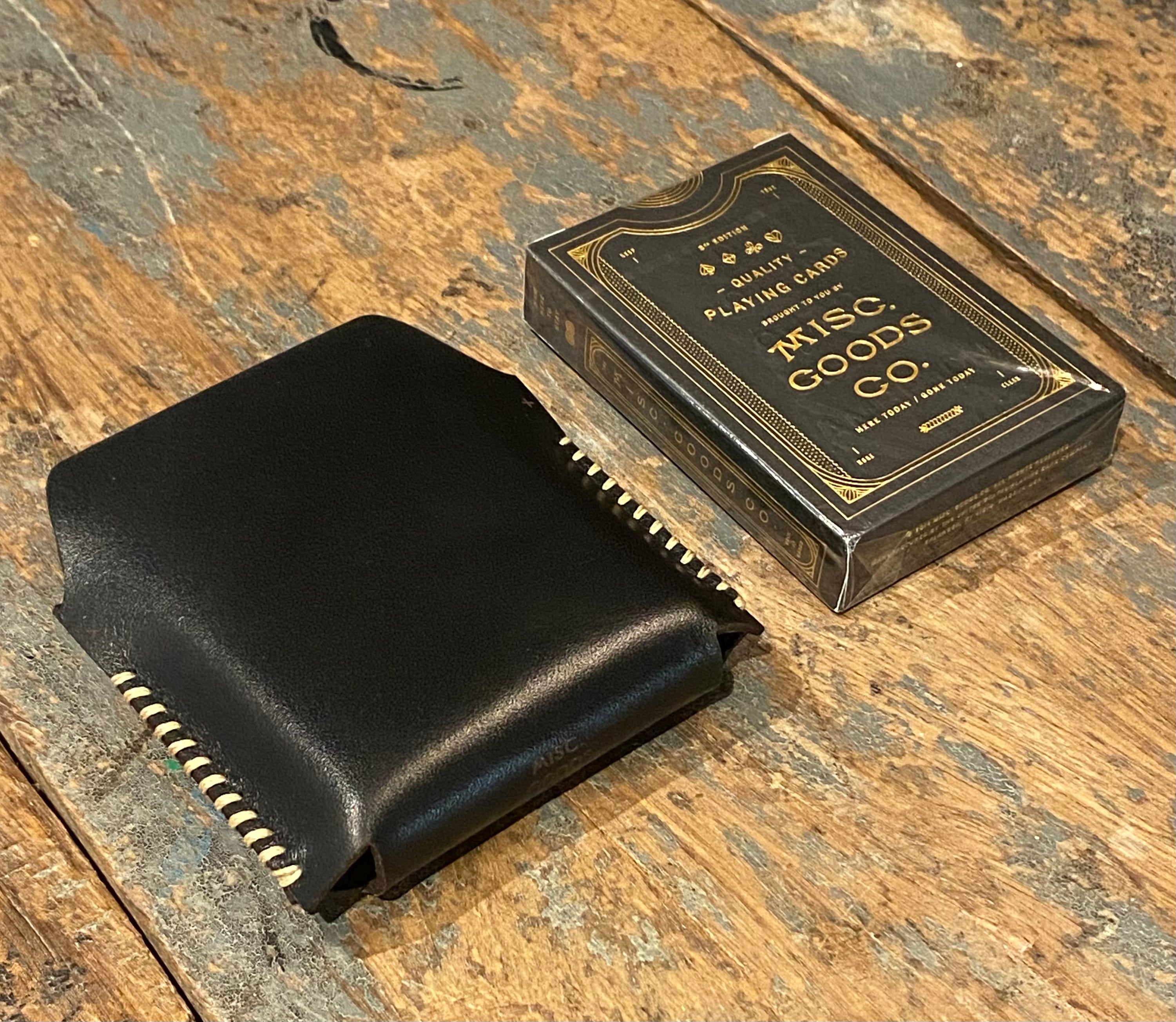 Misc. Goods Playing Cards - Single Leather Case - Carbon