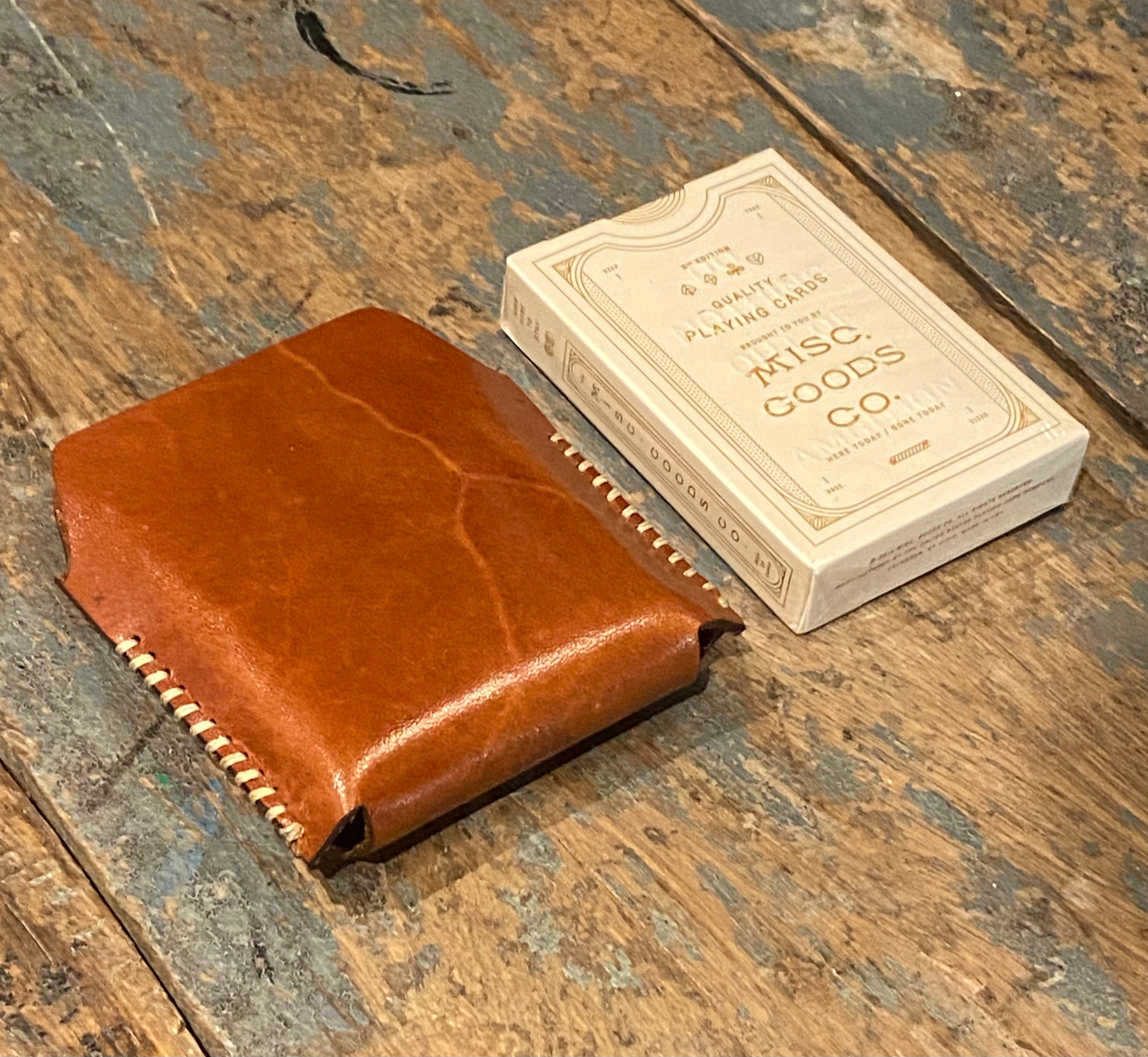 Misc. Goods Playing Cards - Single Leather Case - Golden