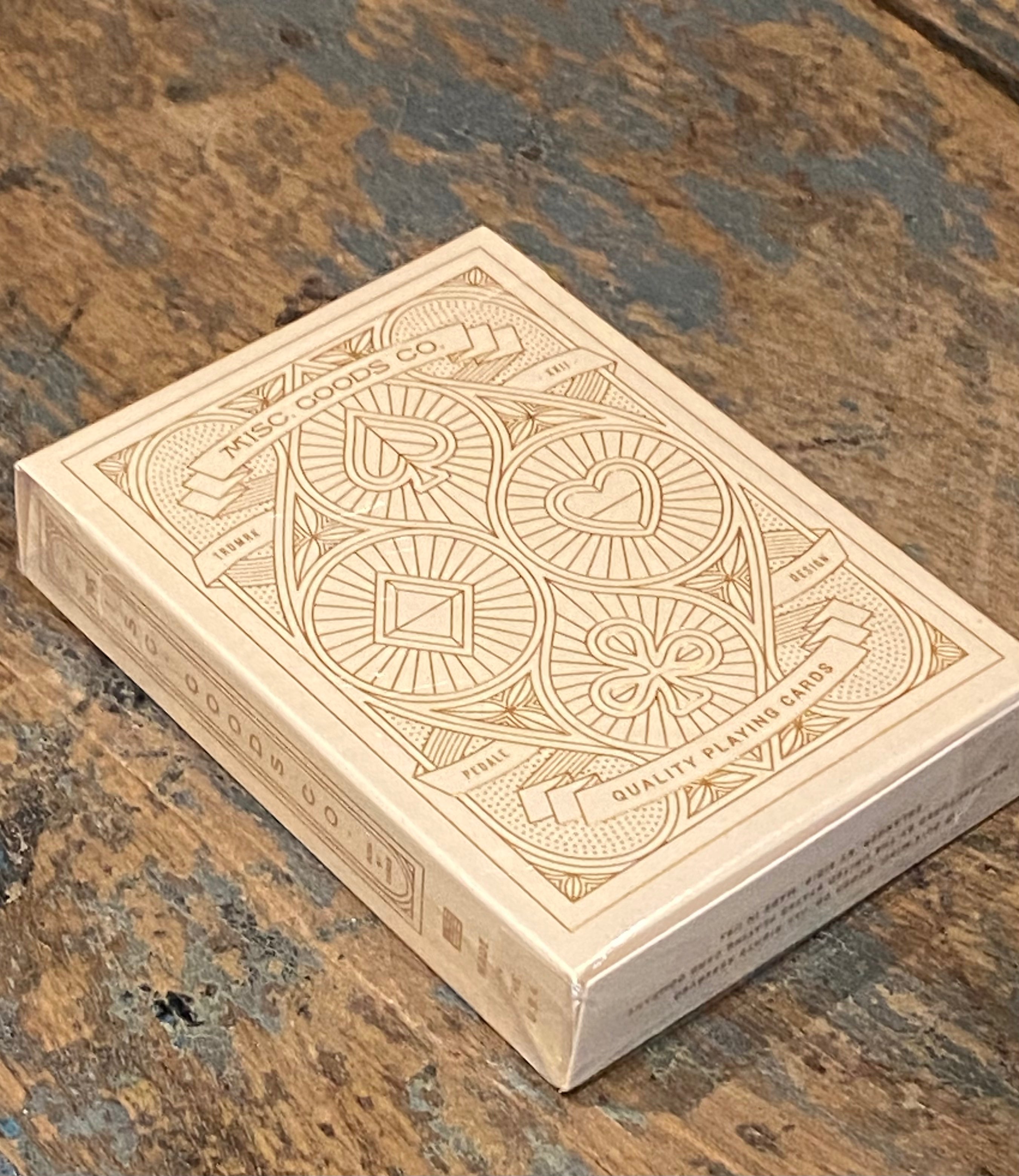 Misc. Goods Playing Cards - Single Leather Case - Golden