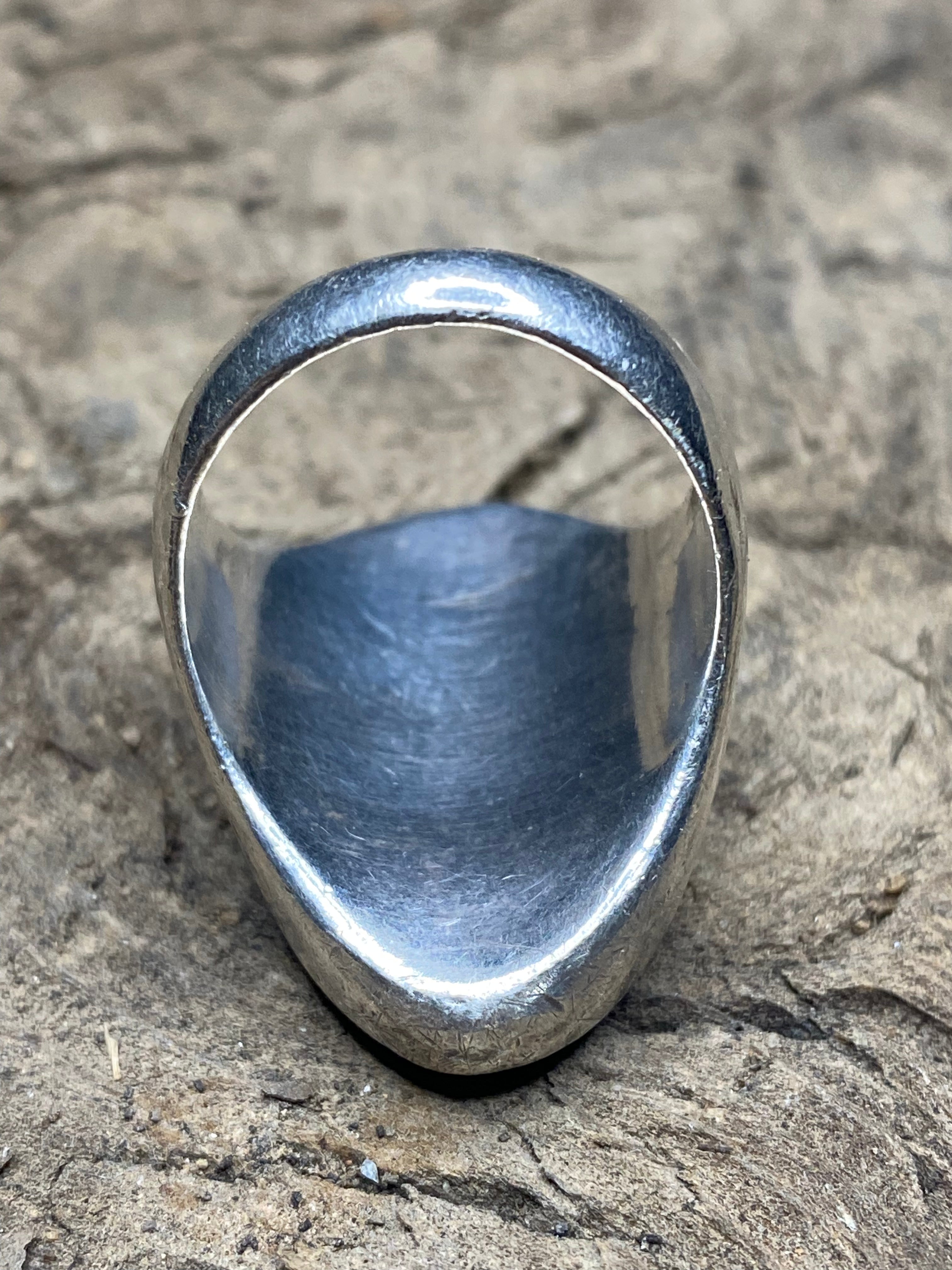 Vintage Lapis Lazuli Sterling Silver Men's Ring - Size 9