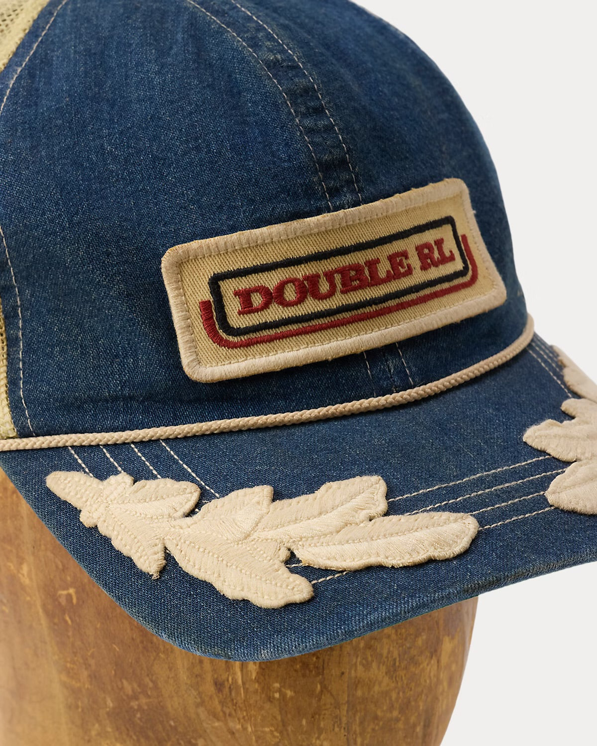 RRL Logo Denim Mesh Back Trucker Hat