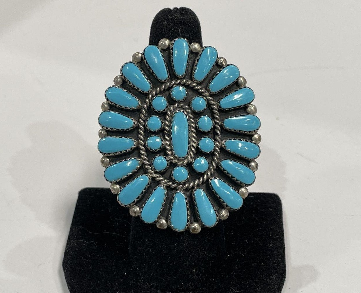 925 Sterling Turquoise Southwest Style Signed "JJP"