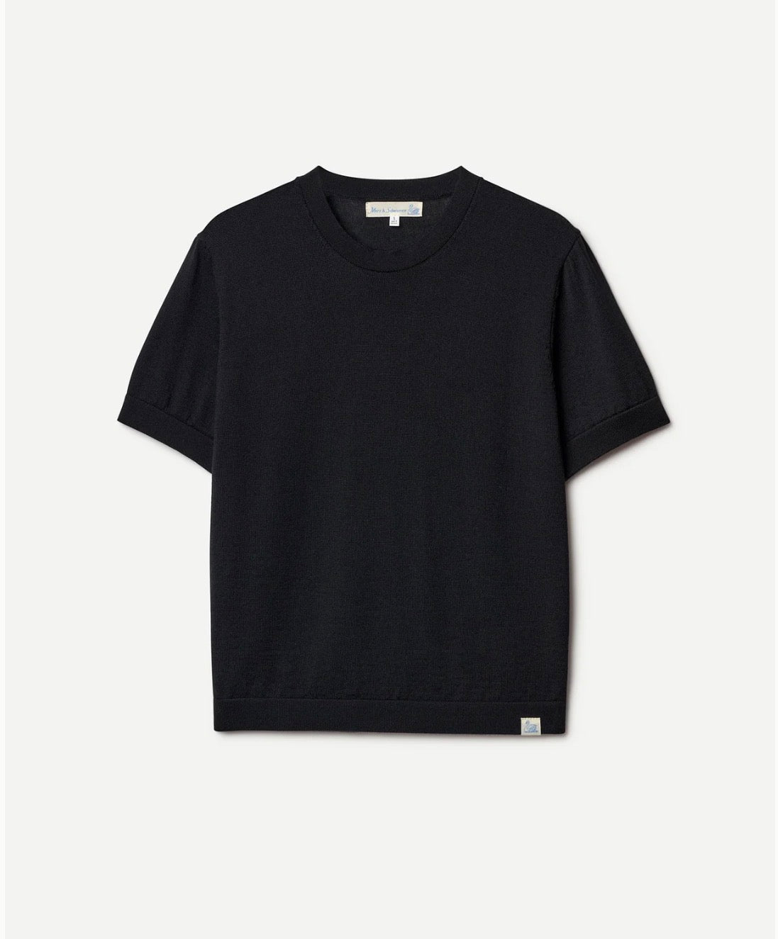 Refined Merino Wool Short Sleeve Women's T-Shirt - Black